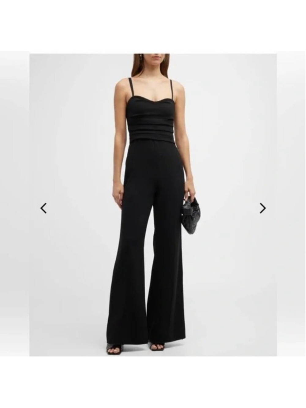 Jonathan Simkhai Rebecca Black Wide Leg Jumpsuit Removeable Straps Sz 8 Pleats